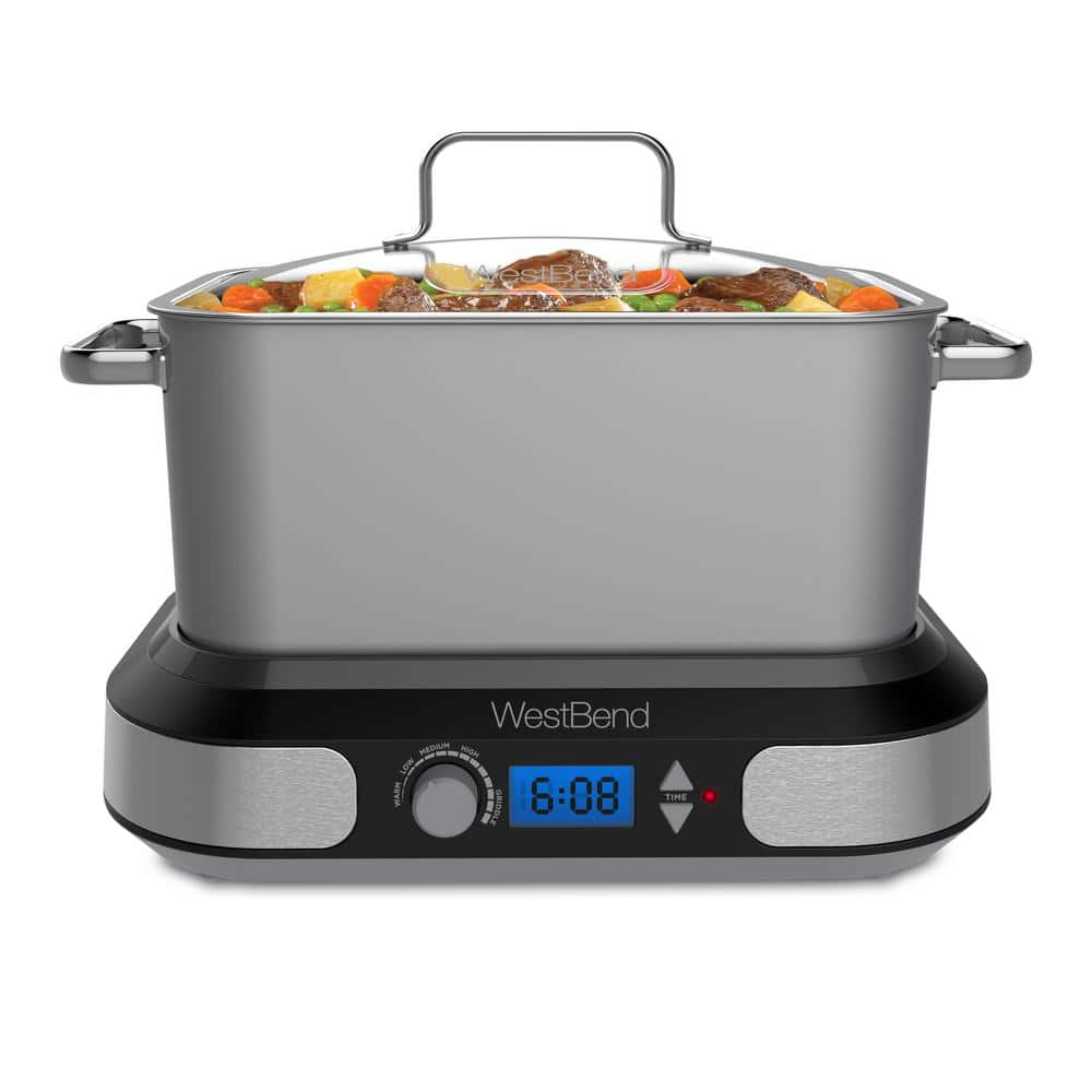 West Bend Deluxe 6 qt. Silver Versatility Slow Cooker 87966