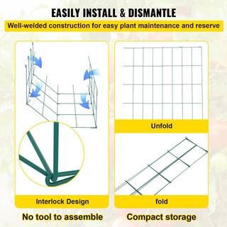 VEVOR 11.8 in. x 11.8 in. x 46.1 in. Tomato Cages Square Plant Support Cages Green Steel Tomato Towers for Plants (5-Pack) FXKZDFQZZ1246RX5PV0