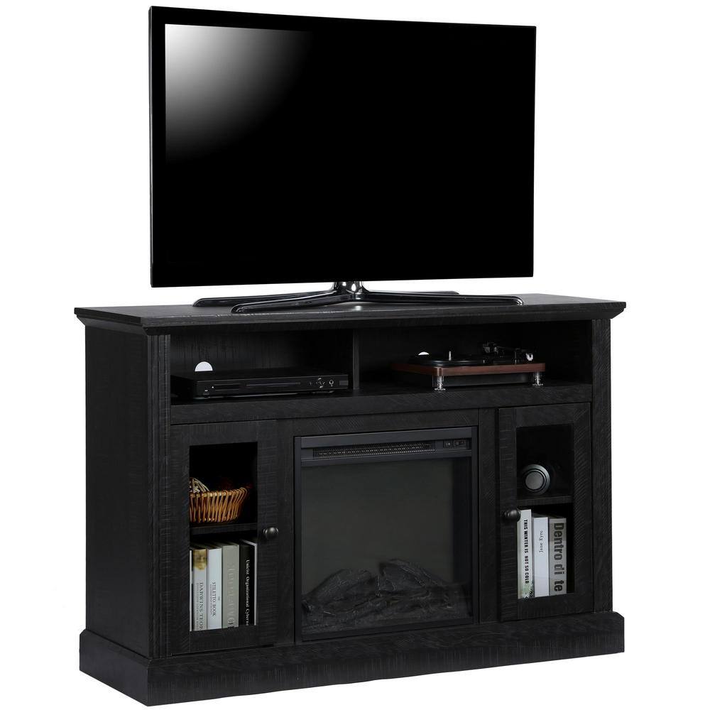 Ameriwood Home Nashville 47 in. Freestanding Electric Fireplace TV Stand in Black Oak HD92303