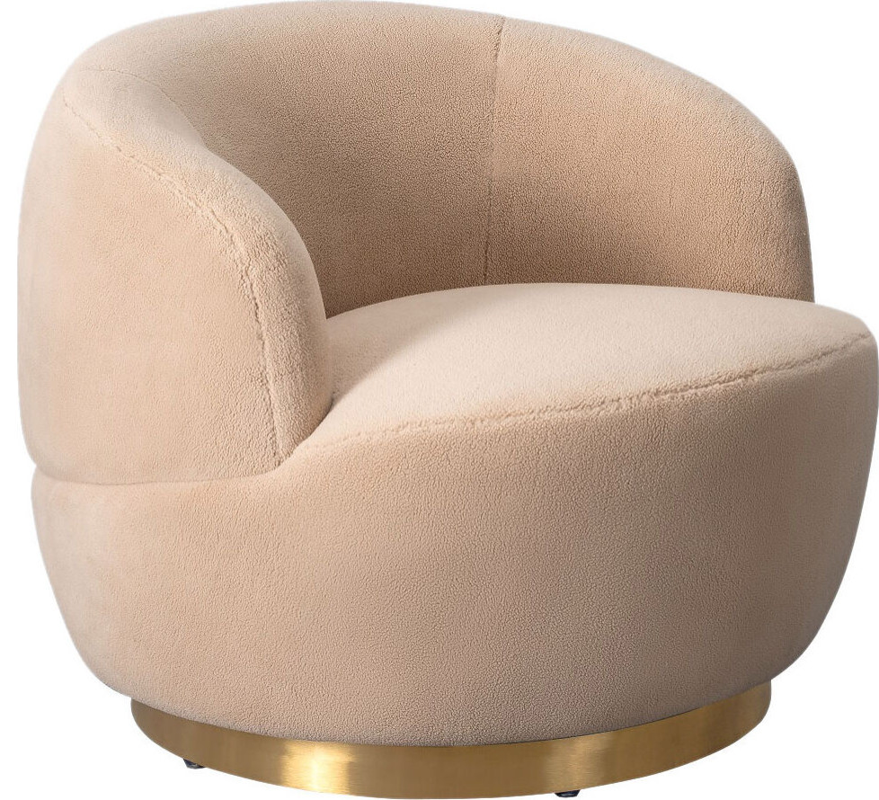 Safavieh Couture Flynn Faux Lamb Wool Swivel Chair   Contemporary   Armchairs And Accent Chairs   by HedgeApple  Houzz