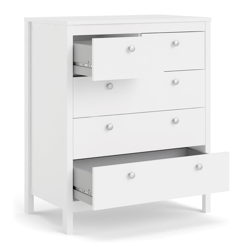 Madrid 5 Drawer Chest, White