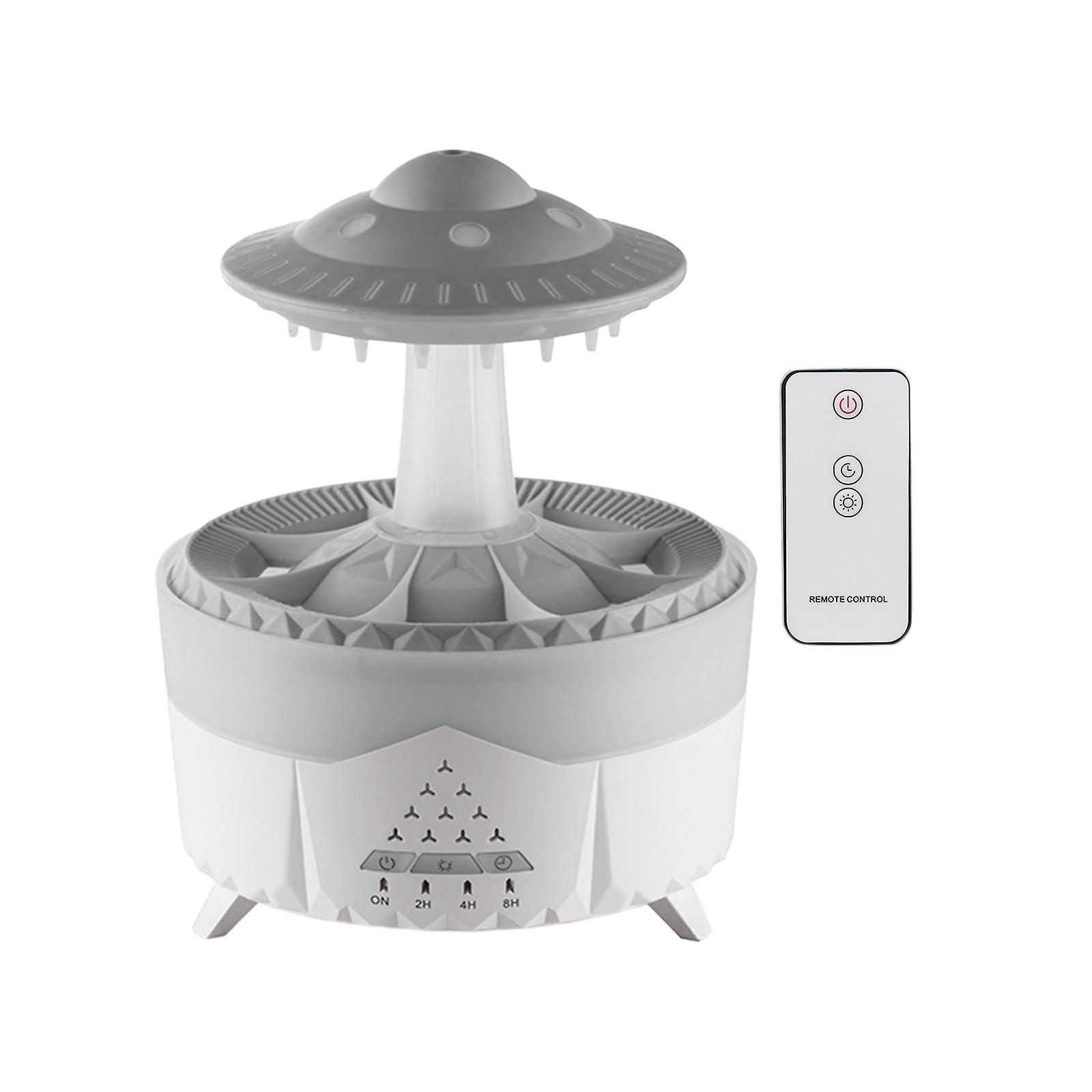 Raining Ufo Humidifier Essential Oil Diffuser Eu 220v Plug 350ml For Bedroom White