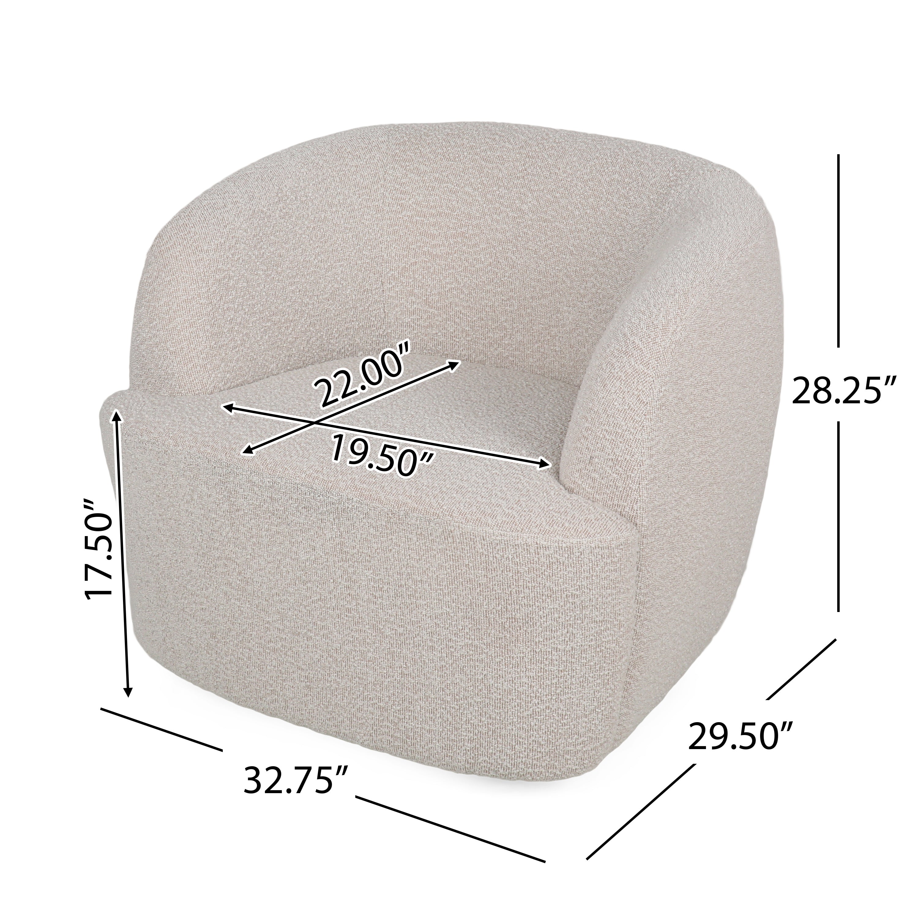 Sydmor Contemporary Boucle Upholstered Swivel Club Chair