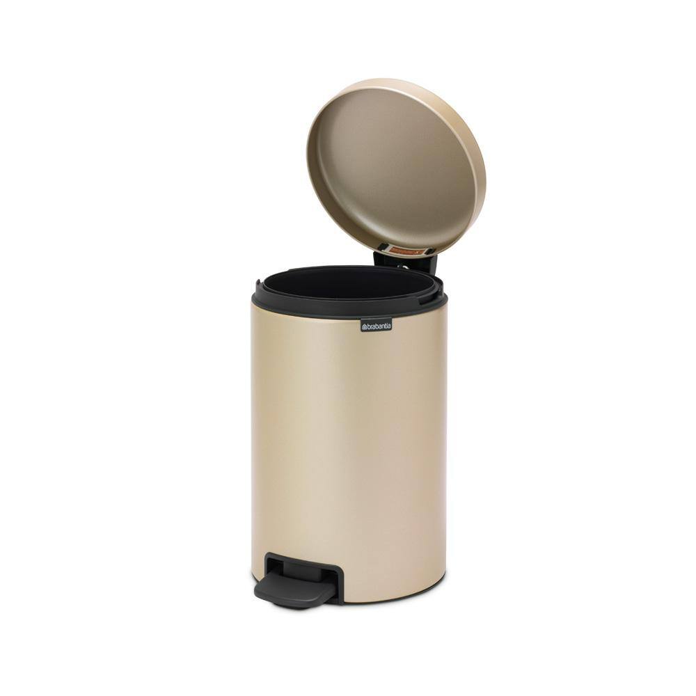 Brabantia NewIcon 3.2 Gal. Champagne Steel Step-On Trash Can 304446