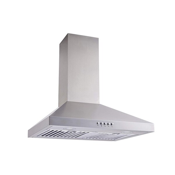 Winflo 30-in Convertible Stainless Steel Wall-Mounted Range Hood with Baffle Filters