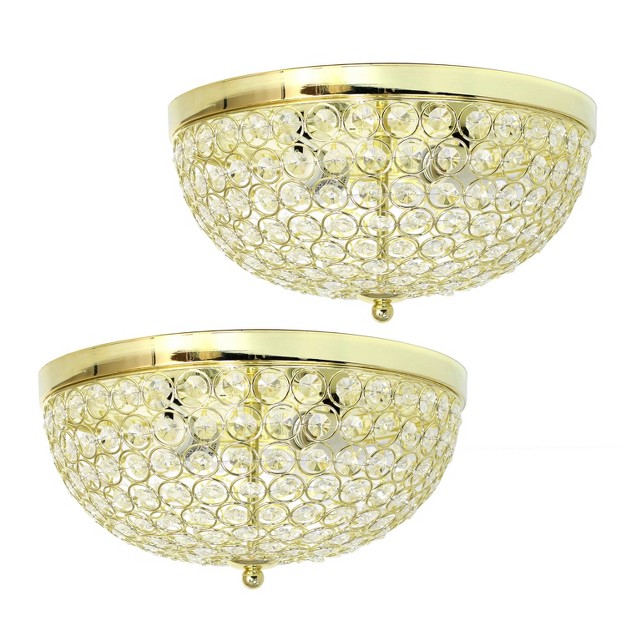 set Of 2 2 light Crystal Glam Ceiling Flush Mount Pendants Lalia Home