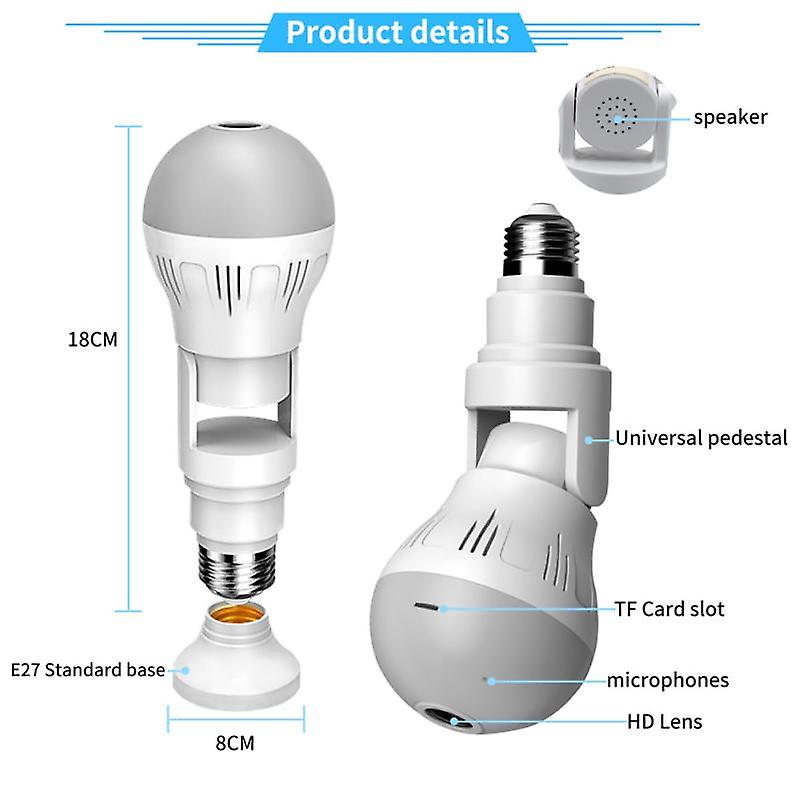 360 Degree Bulb Led Light E27 Lamp 1080p Wireless Panoramic For Home Security Wifi Fisheye Hi Dden Ip Night Camera Smart Home