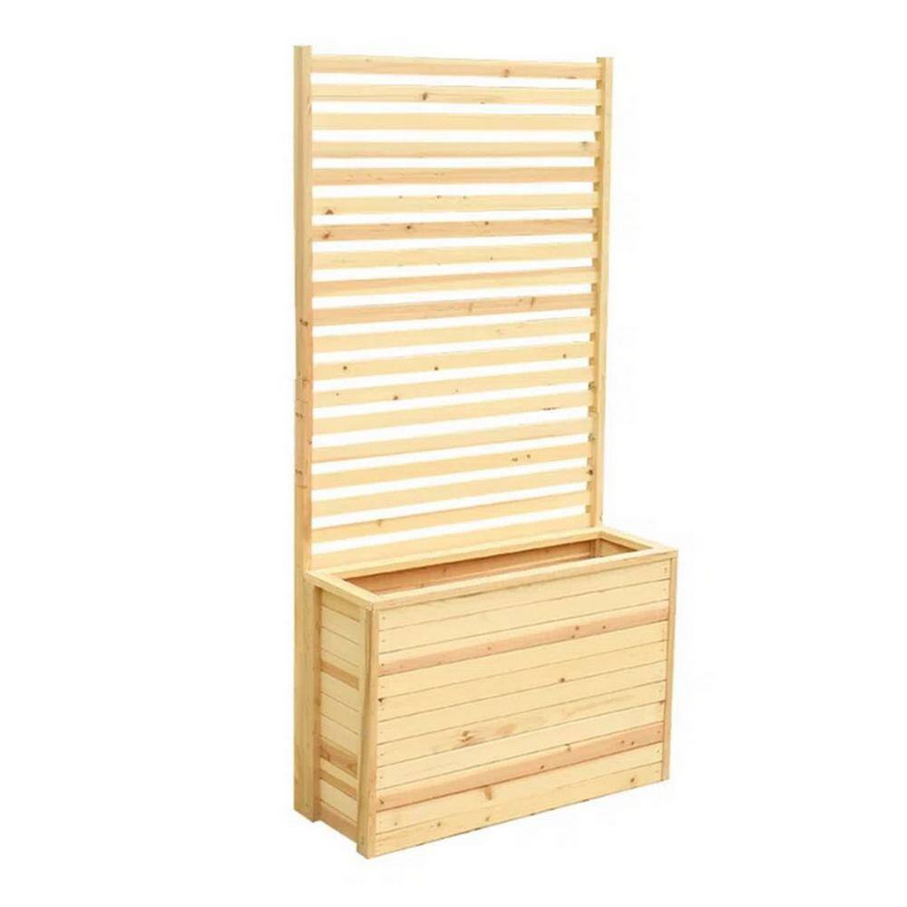 Ejoy 36 in. x 71 in. x 13 in. Solid Wood Garden Trellis with Planter Box for Plants and Flowers TrellisWithPlanter_36x71