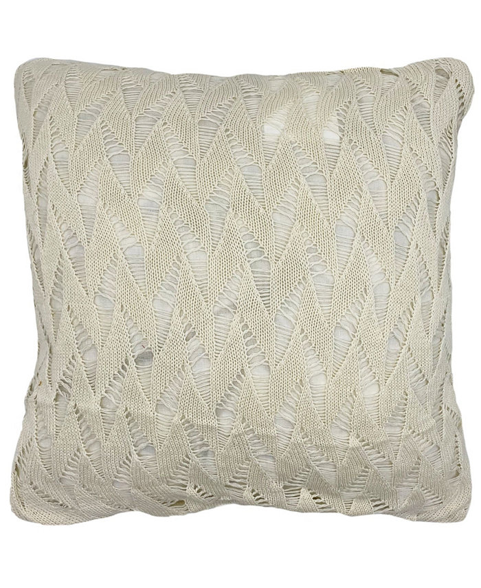 Mod Lifestyles Cotton Fishnet Knit Pillow Zipper Enclosure， 18 Square