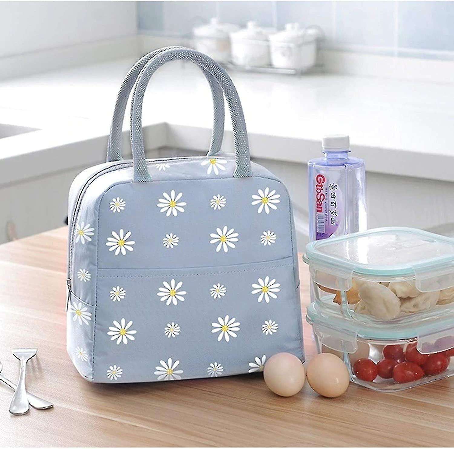 Insulated Lunch Bag， Portable Lunch Bags Er Bag Daisy Pattern Lunch Box Izer Tote Bag For Women Adults Kids Girls Picnic