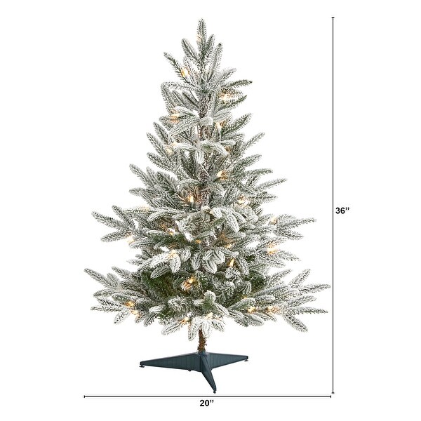 3' Flocked Manchester Spruce Christmas Tree with 50 Lights