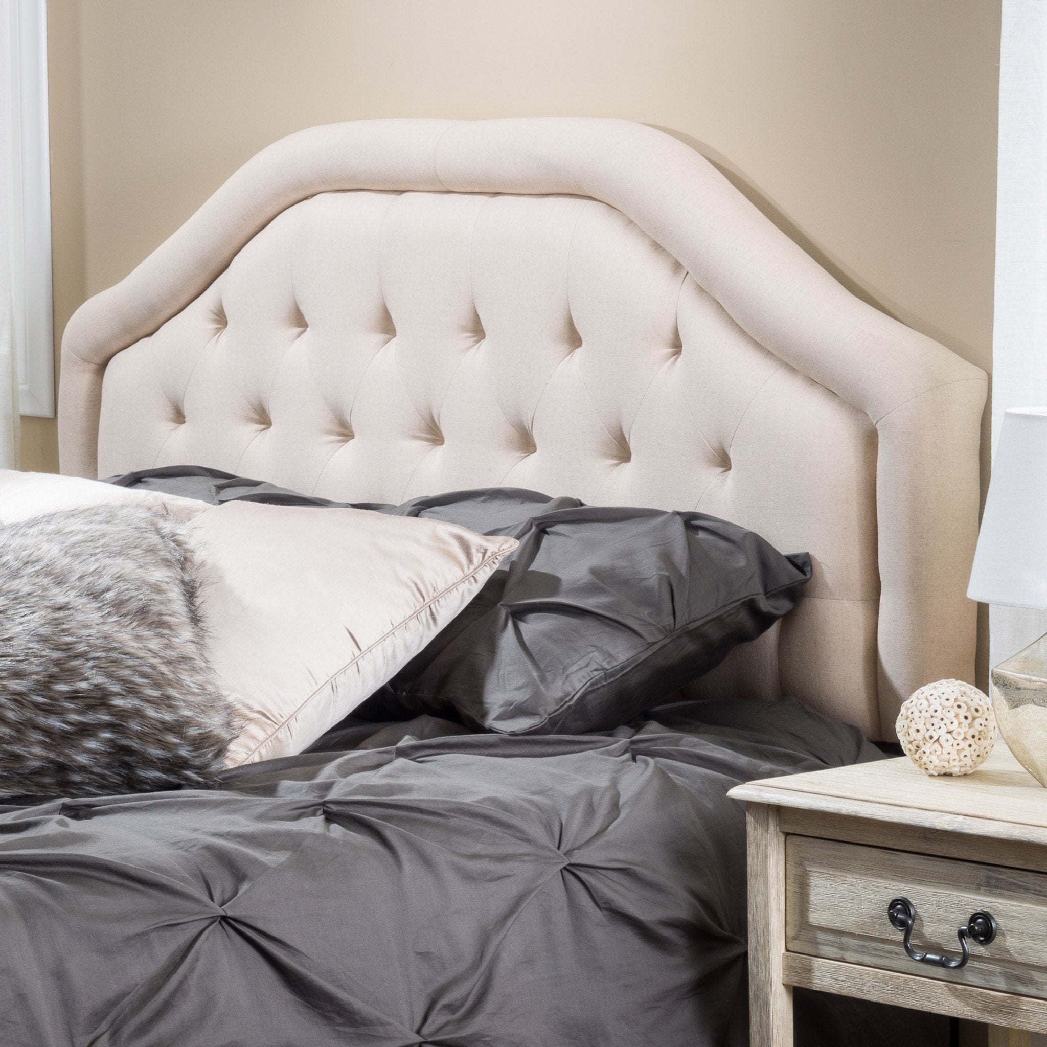 Celina Queen Tufted Adjustable Fabric Headboard