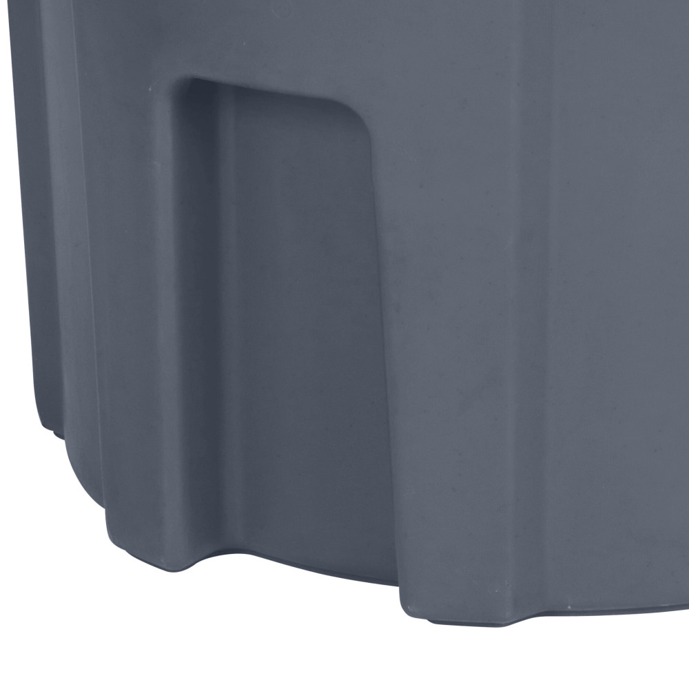 Toter 55 Gallon Round Trash Can with Lift Handle Dark Gray Granite ;