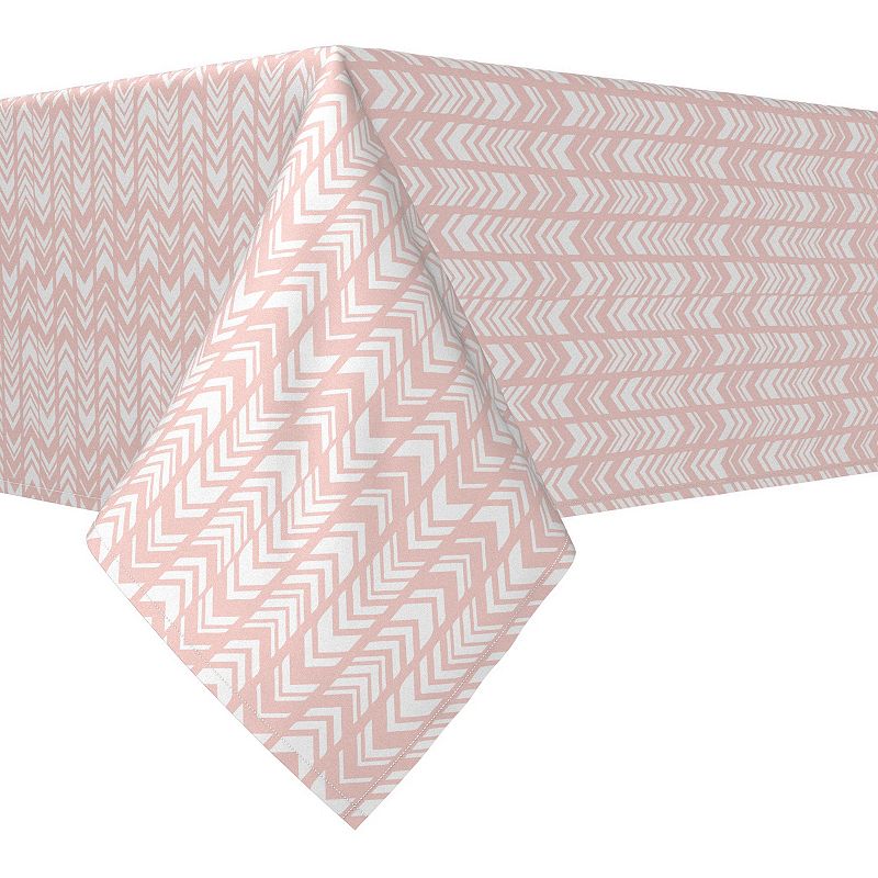 Square Tablecloth， 100% Polyester， 54x54， Pink Abstract Arrows