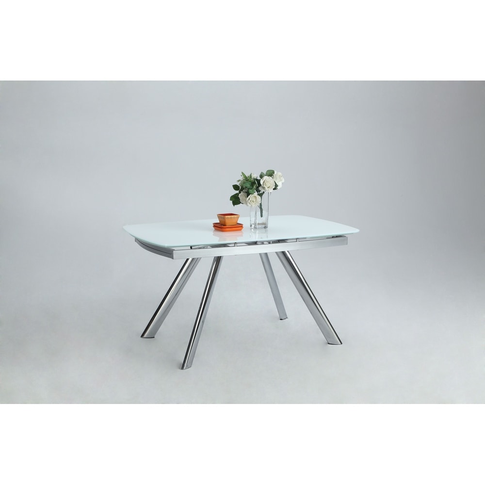 Somette Alisha Dining Table with Starphire Glass Finish