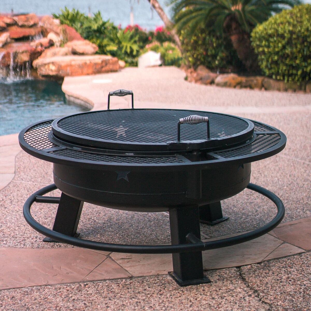 Old Country BBQ Pits 36-Inch Round Wood Burning Fire Pit