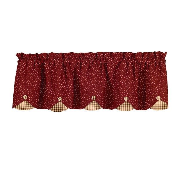 Park Designs Red Apple Jack Scallop Valance 58 x27 x27 l