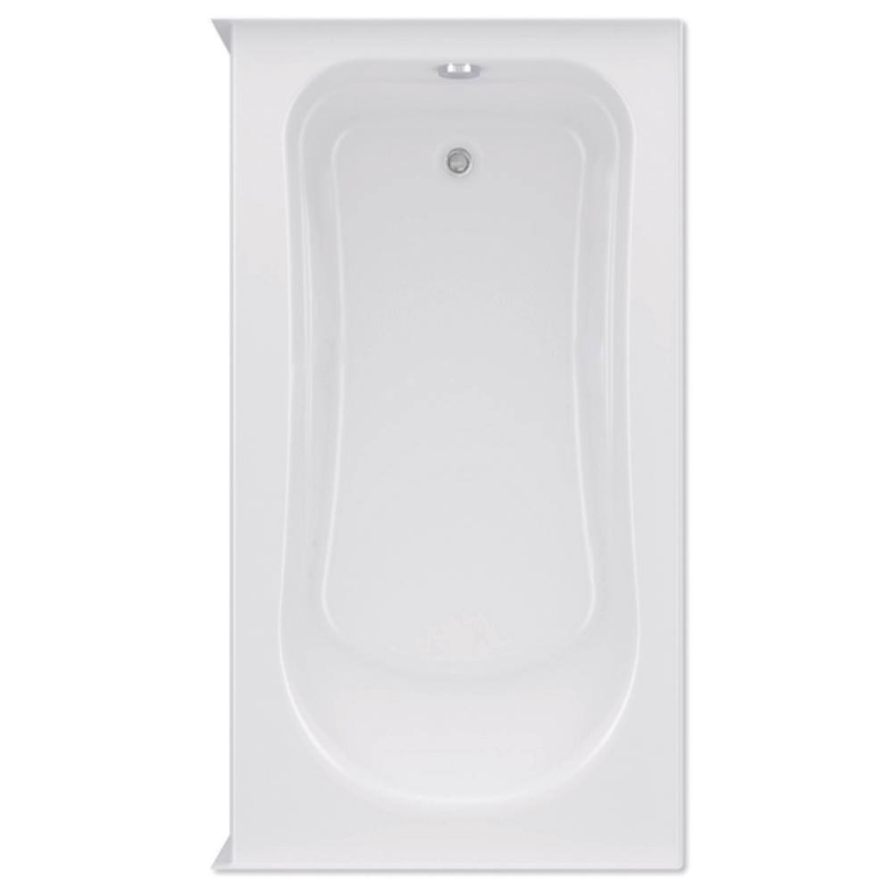 Aquatic Dossi 30 60 in. Acrylic Left Drain Rectangular Alcove Soaking Bathtub in White 727149589295