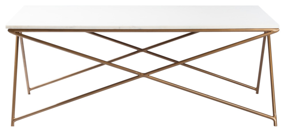 Norah Contemporary Marble Top  Geometric Center Table   Midcentury   Coffee Tables   by Homesquare  Houzz