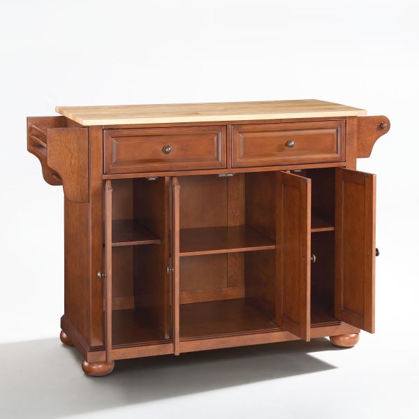 Alexandria Wood Top Full Size Kitchen Island/Cart