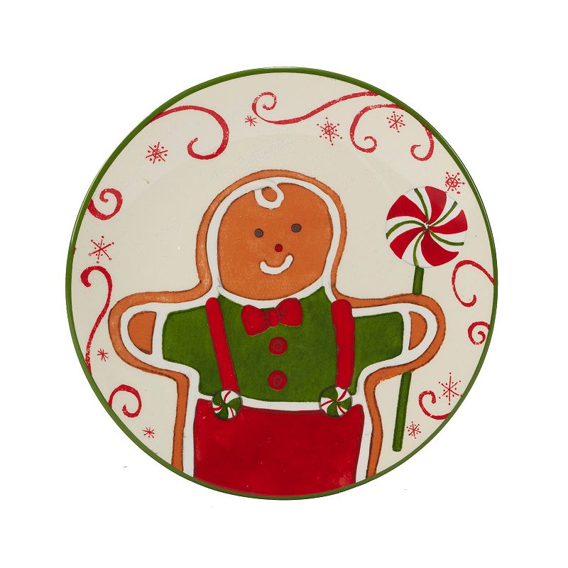 Certified International Holiday Magic Gingerbread 4-pc. Canape Plate Set