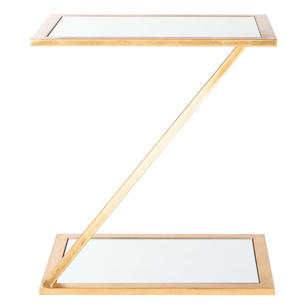 SAFAVIEH Treasures Andrea Gold/ Mirror Top Accent Table - 19.7