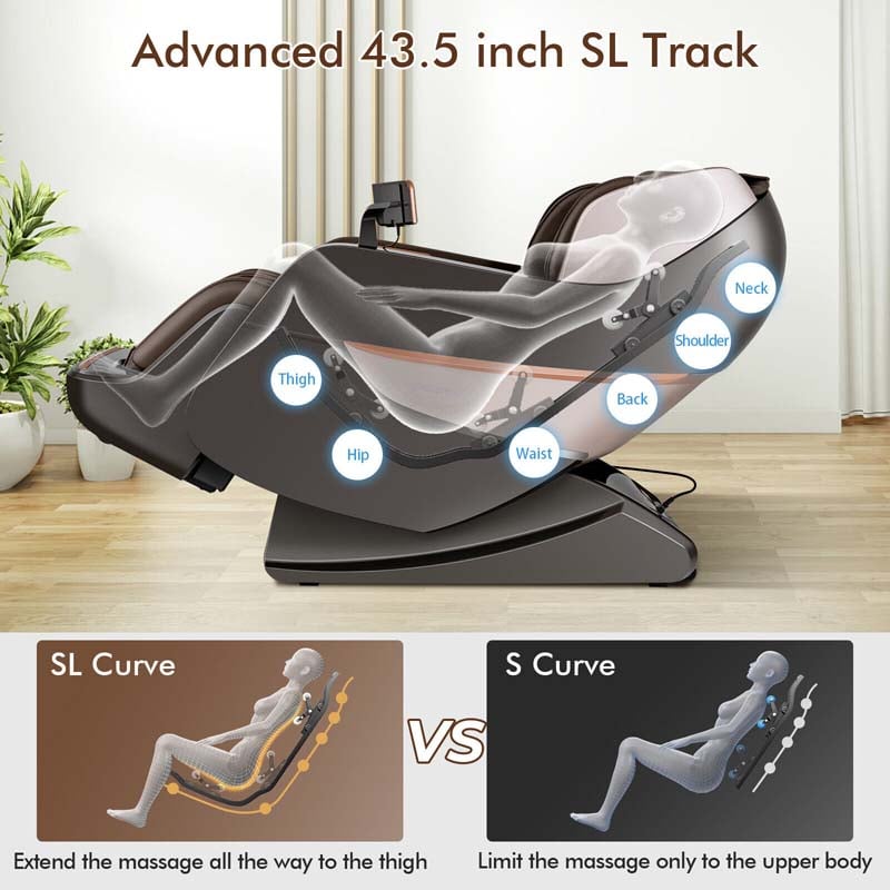 Thai Stretch 3D Full Body Zero Gravity Massage Chair with Heat Roller & LCD Touch Screen