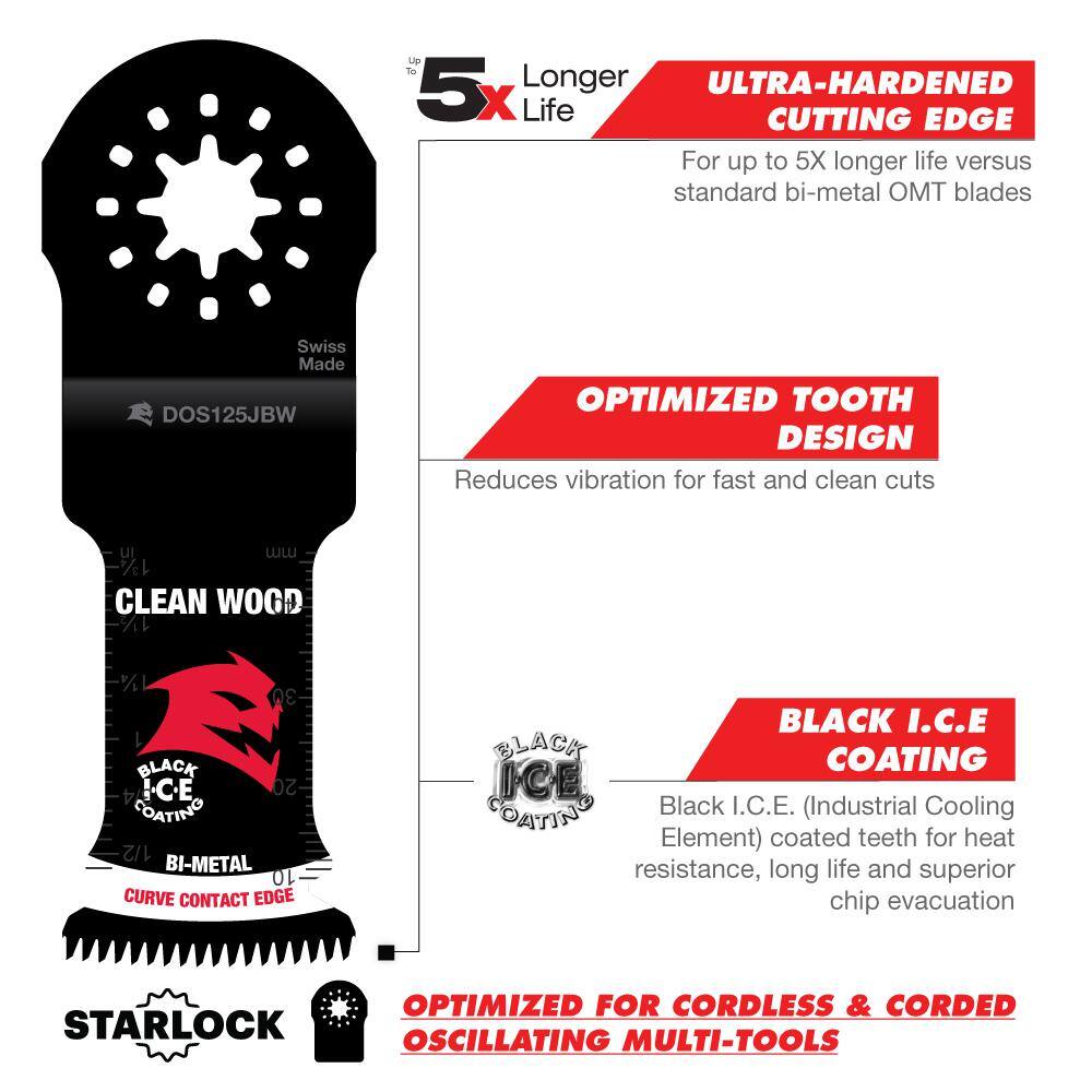 DIABLO 1-14 in. Starlock Bi-Metal Oscillating Blades for Clean Wood DOS125JBW