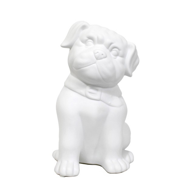 Porcelain Puppy Dog Shaped Table Lamp White Elegant Designs