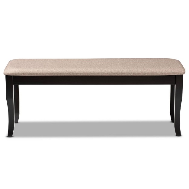 Cornelie Fabric Upholstered Wood Dining Bench Baxton Studio