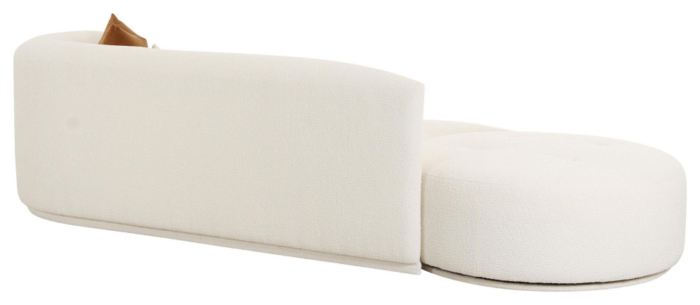 Fickle Cream Boucle 2 Piece Chaise Modular Right Arm Facing Sofa   Transitional   Sectional Sofas   by Homesquare  Houzz