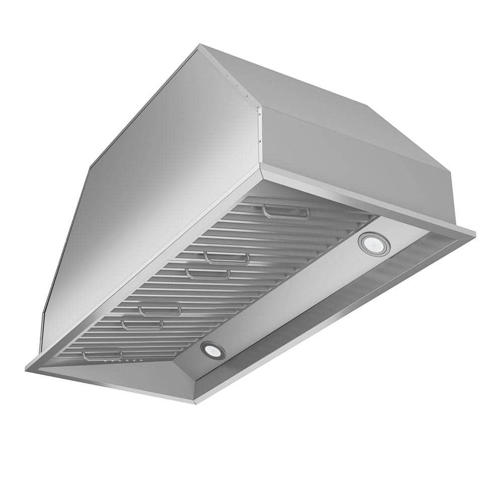 Ancona Chef Insert 34 in Range Hood with LED in Stainless Steel