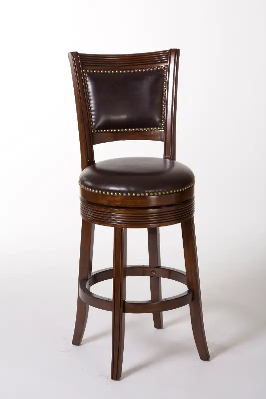 Lockefield Brown Cherry Swivel Counter Height Stool