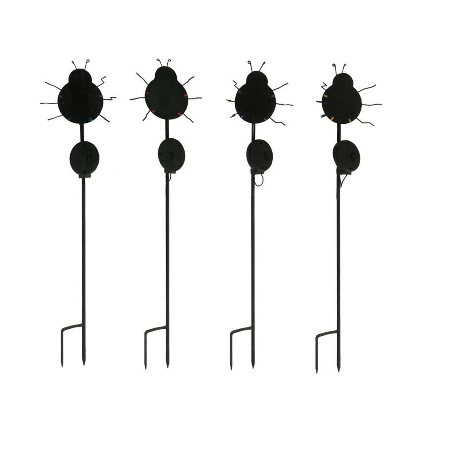 Infinity Black Iron 24 in. H Ladybug Solar Garden Stake