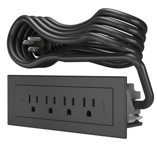 Legrand 6 ft. Cord 15 Amp 4-Outlet Radiant Furniture Power Strip Black RD4RBK