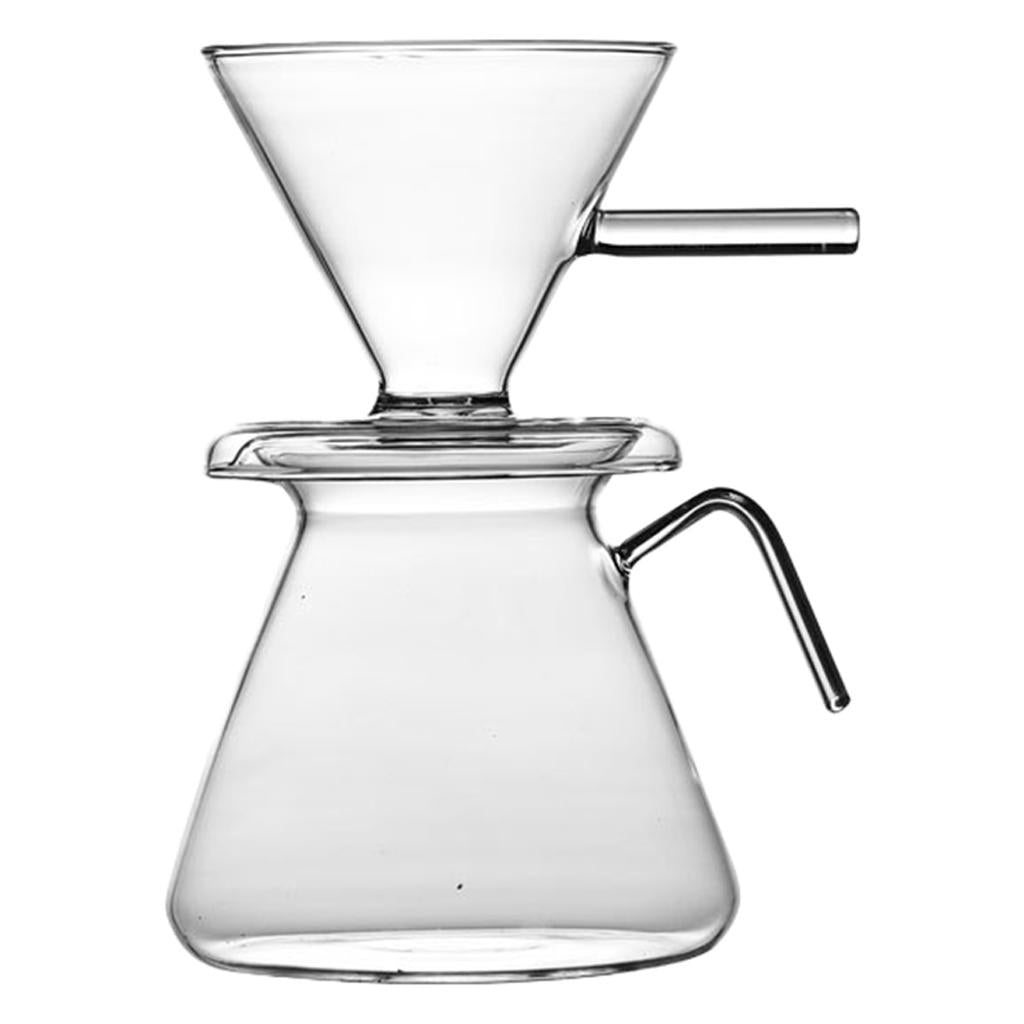 Manual Drip Brewer Coffee Pot Glass Carafe Teapot for Home Office, 600ml Capacity