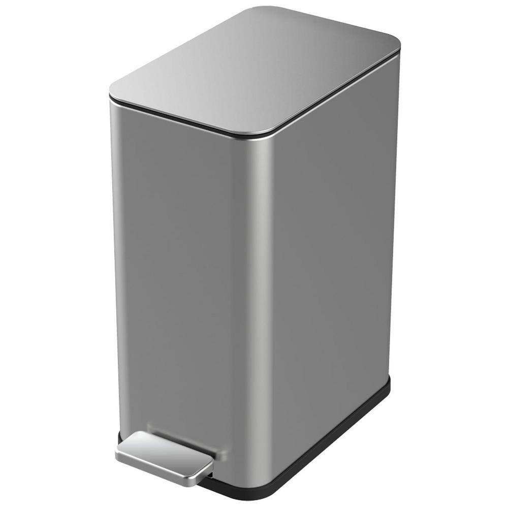 StyleWell 2.6 Gal. Stainless Steel Slim Step-On Trash Can STY-SOT-10-35