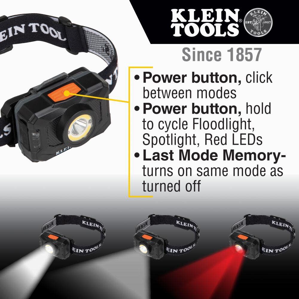 Klein Tools 2 Color LED Headlamp Rechargeable 56414 from Klein Tools