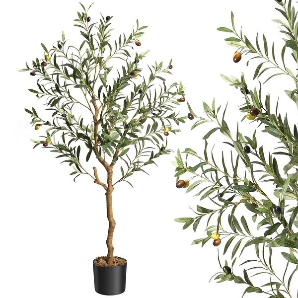 1/2pcsArtificial Olive Tree 5/4.25/6FT(60/51/72in) Tall Faux Silk Olive Trees