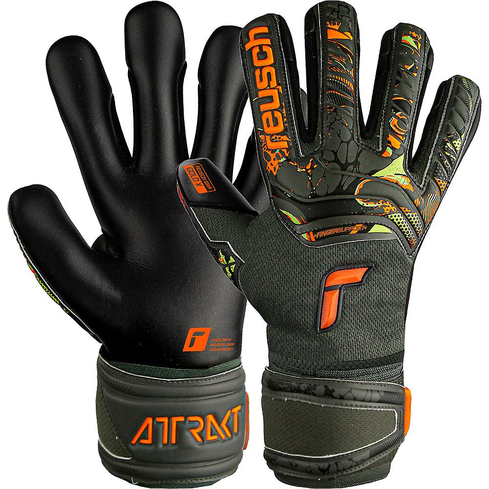 Reusch Attrakt Gold X Finger Support Junior  Goalkeeper Gloves