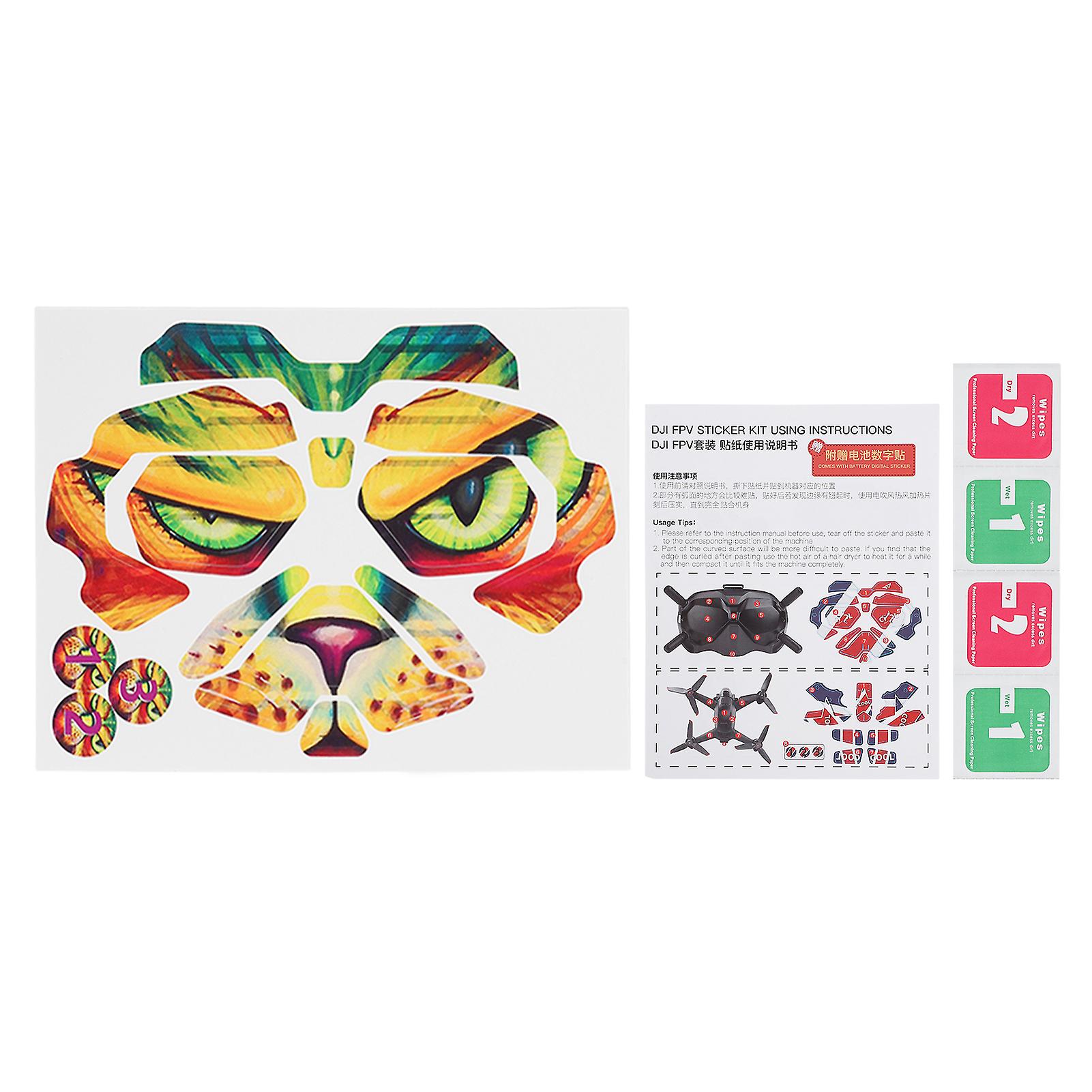 Stickers Decal Skin Protective Sticker Cover Pvc Protective Film For Dji Fpv Gogglescolorful Tiger