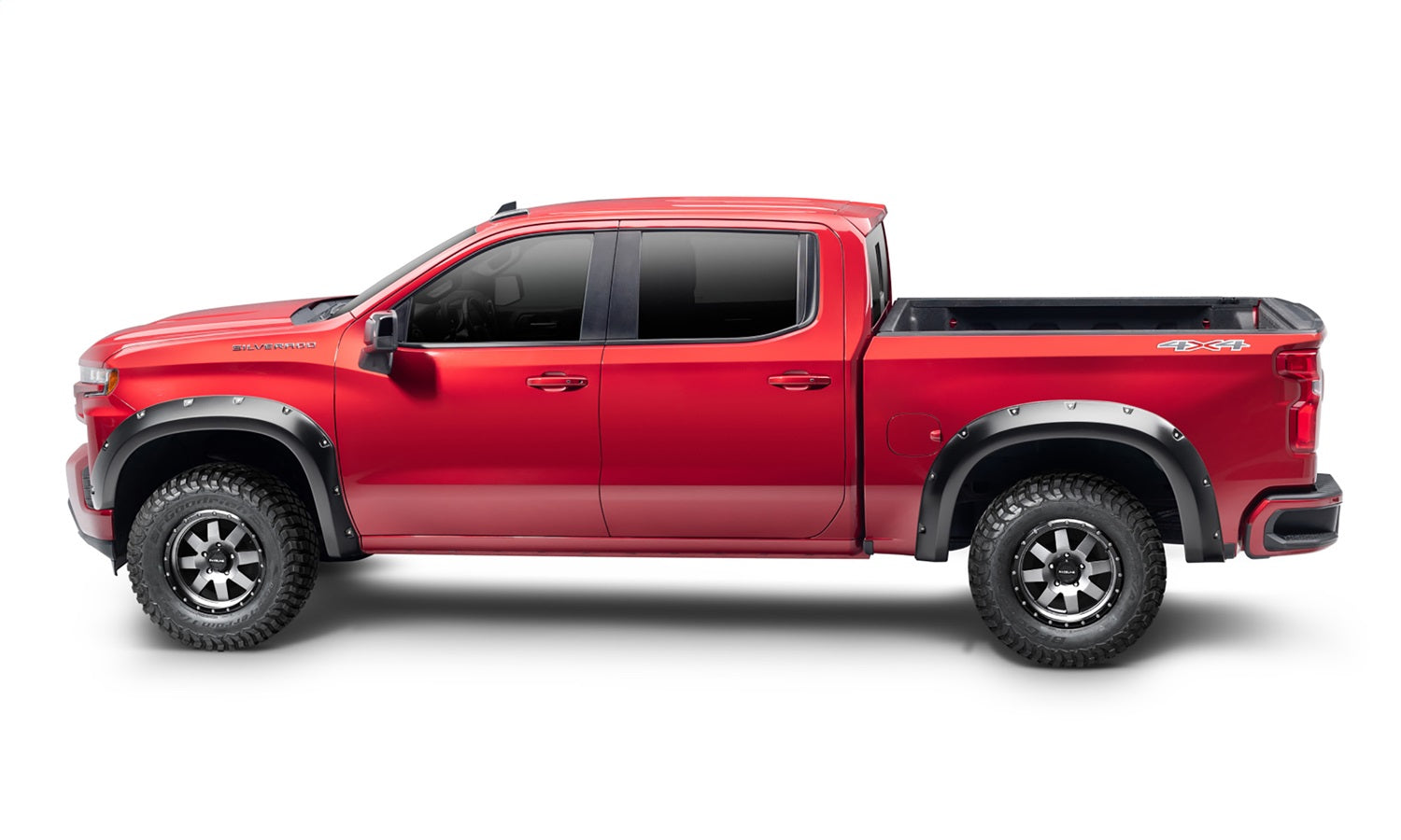 Bushwacker 40101-02 Black Pocket/Rivet Style Smooth Finish Front Fender Flares for 2019-2021 Chevrolet Silverado 1500