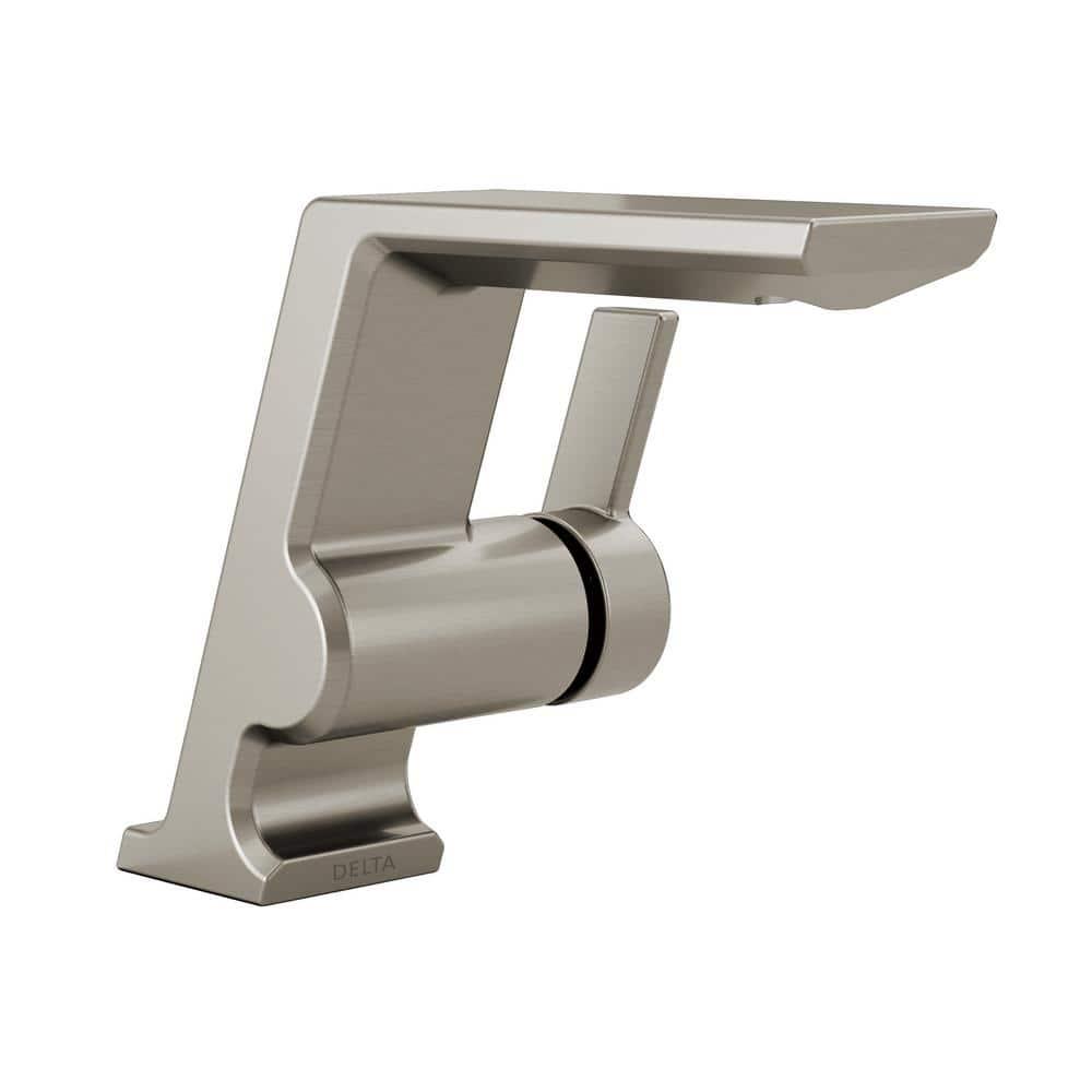 Delta Pivotal Single Handle Single Hole Bathroom Faucet in Lumicoat Stainless