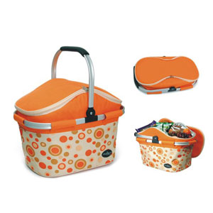 Aluminum framed picnic cooler basket (Empty) - PB9-1004-Orange