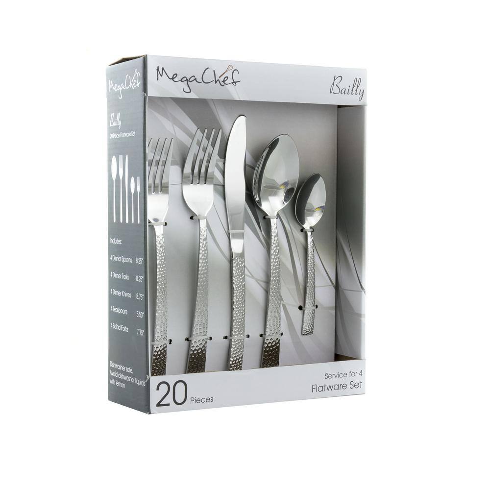 MegaChef Baily 20-Piece Silver Stainless Steel Flatware Set (Service for 4) 985112452M