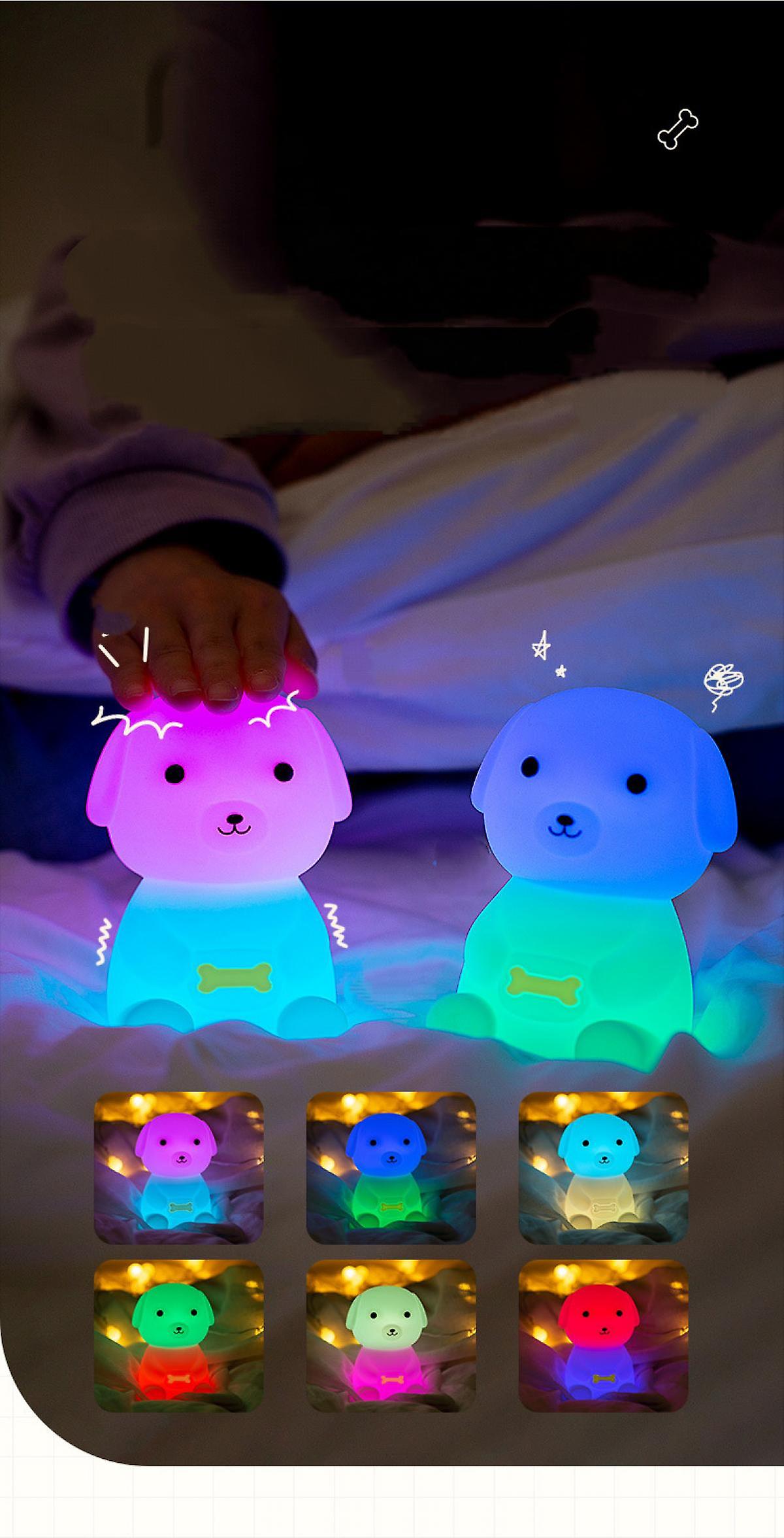 Puppy Night Light For Kids， Silicone Cute Night Light Lamp， Led Rechargeable Kids Night Light Nursery Cute Lamp，  For Girls Kids Room Decor