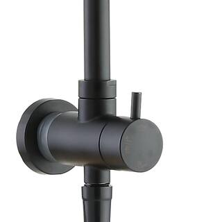 Glacier Bay Modern Wall Bar Shower Kit 1-Spray 8 in. Square Rain Shower Head with Hand Shower in Matte Black (Valve Not Included) HD58101-X5110H