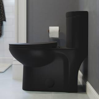 Swiss Madison Sublime 1-piece 1.11.6 GPF Dual Flush Elongated Toilet in Matte Black Seat Included SM-1T205MB