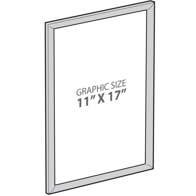 X 17 quot Portrait landscape Sign Holder Frame 2 pack Silver