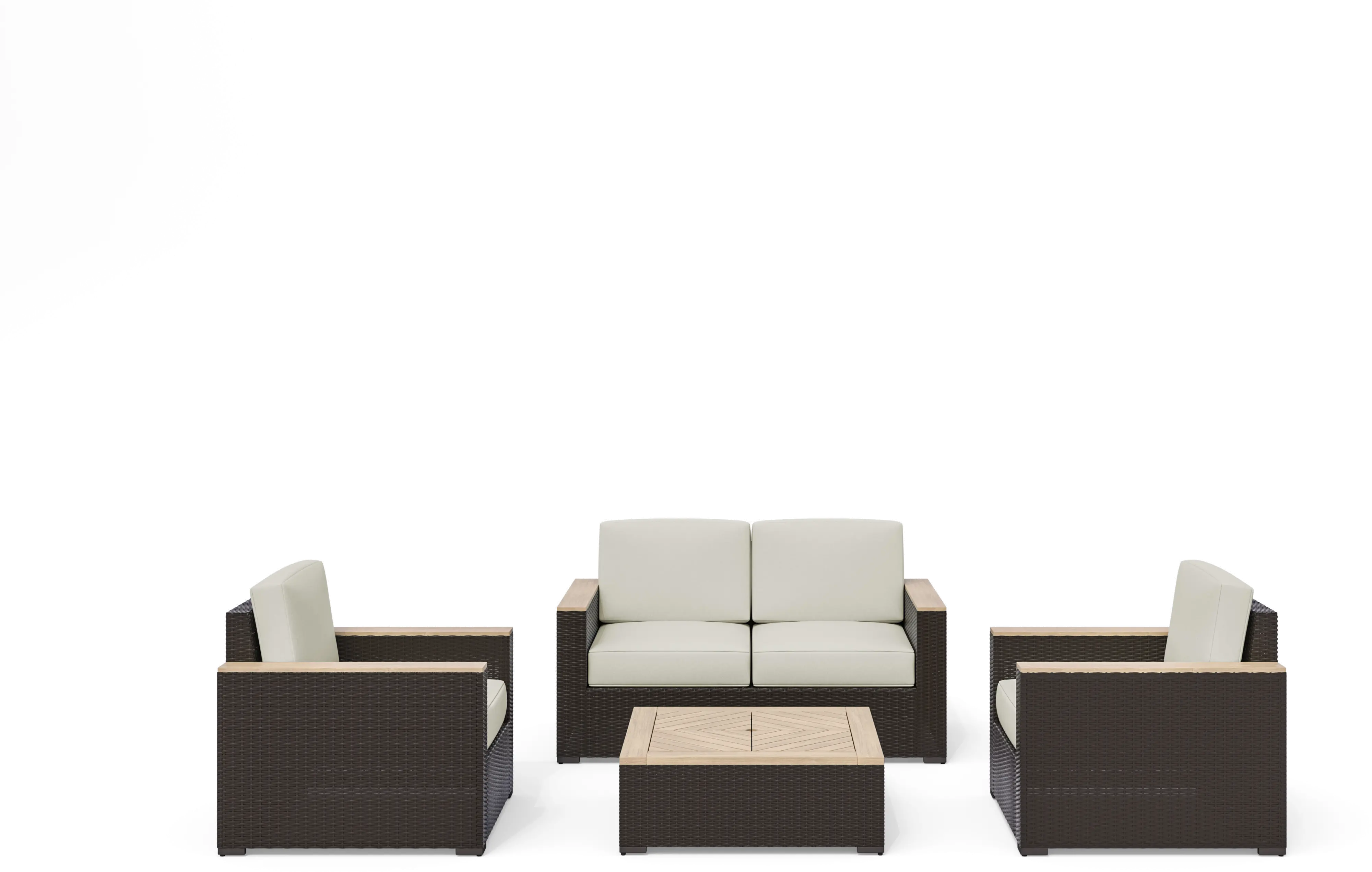 Palm Springs Brown Outdoor Loveseat Set